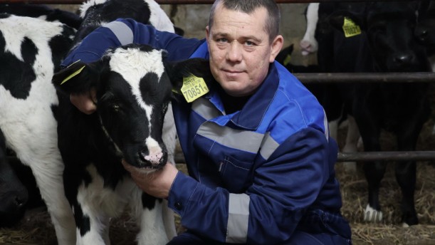 Животновод РСУП "Олекшицы" Андрей Пашкевич четверть века трудится в сельском хозяйстве.