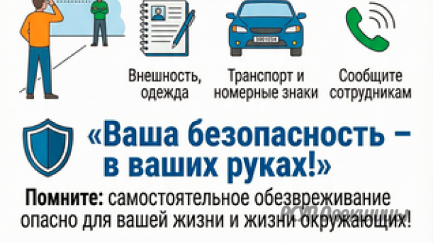 Памятки по безопасному поведению "Ваша безопасность - в ваших руках".